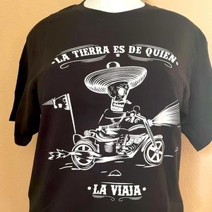 Sickpack California, LA TIERRA ES DE QUIEN LA VIAJA ,  Motorcycle T-Shirt Bike
